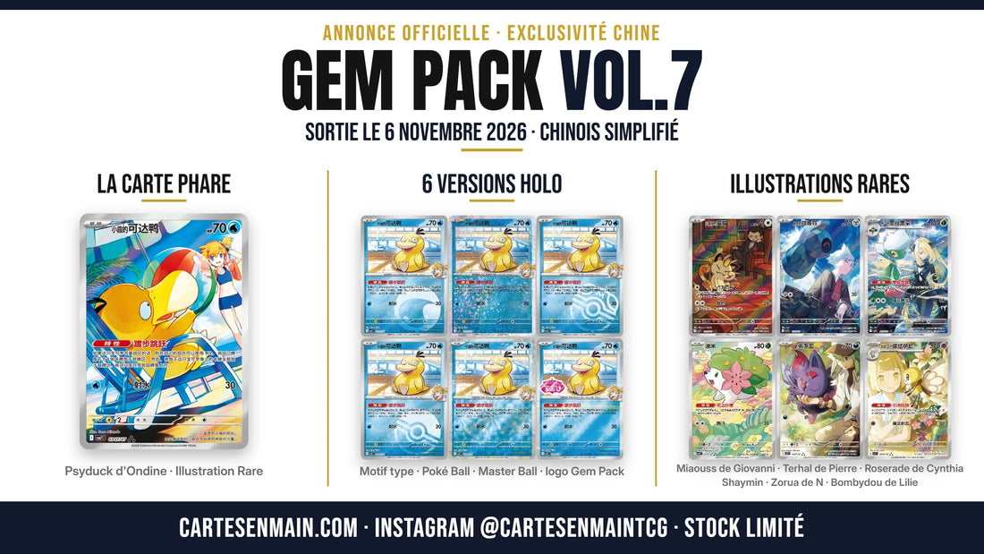 Gem Pack Vol.7 : Psyduck d'Ondine en vedette, sortie le 6 novembre 2026