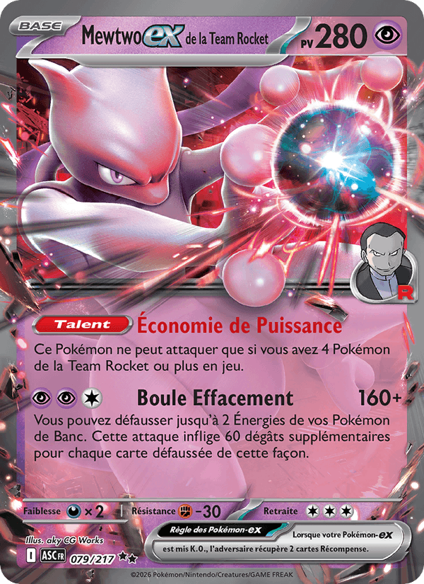 Mewtwo de la Team Rocket ex 079 ASC (Français)