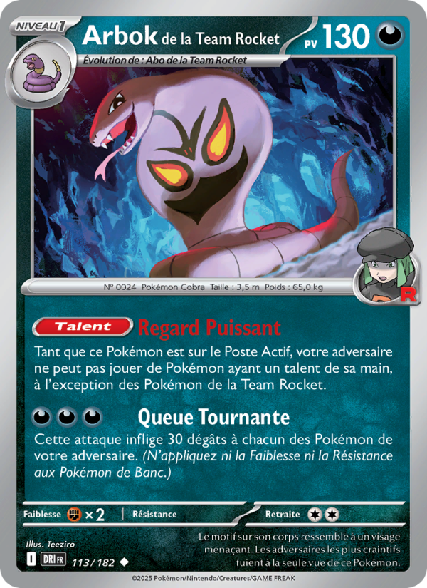 Arbok de la Team Rocket 113/182