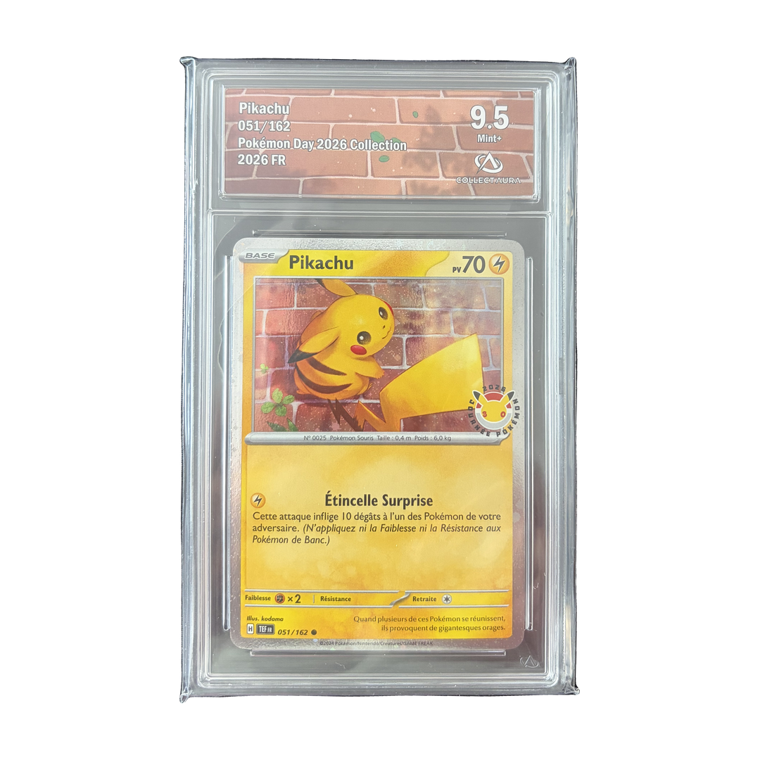Pikachu 051/162 Pokemon Day 2026 gradee Collect Aura 9.5