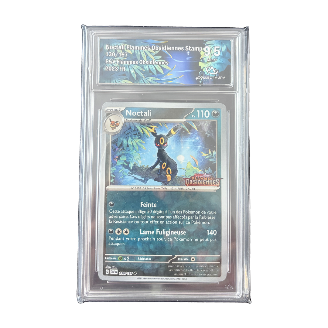 Noctali 130/197 Flammes Obsidiennes stamp gradee Collect Aura 9.5
